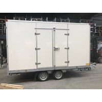 Gesloten plateayaanhangwagen dubbelas geremd 2000kg-3mx1m55x180
